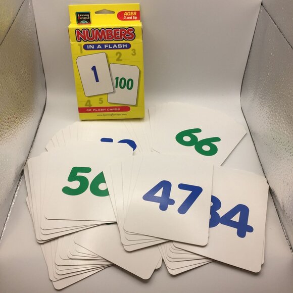 Set of 2 Learning Horizons Numbers Colors & Shapes in a Flash 50 Cards Visual - Picture 2 of 16